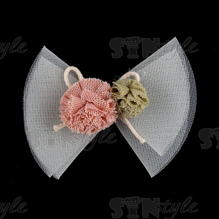 Аппликация 3D "Бантик", цвет шампань, размер 60х50 мм фото 1