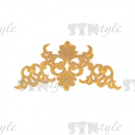 Термоаппликация орнамент, цвет золотой, размер 230х107 мм фото 1