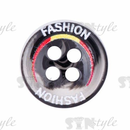 Пуговица пластиковая на четыре прокола, размер 18L, цвет черный фото 1