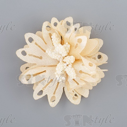 Цветочки декоративные, цвет шампань, размер 40 мм,  фото 1