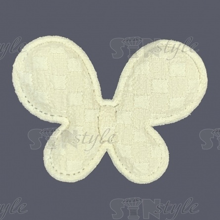 Аппликация 3D "Бабочка", цвет шампань, размер 56х42 мм фото 1