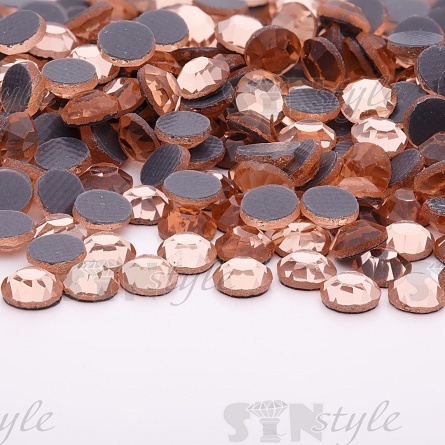 Стразы термоклеевые стеклянные SS16, форма круг, цвет персиковый (931),1440 шт/уп фото 3