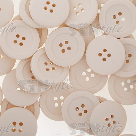 Пуговица пластиковая на четыре прокола, молочная, 48L фото 3