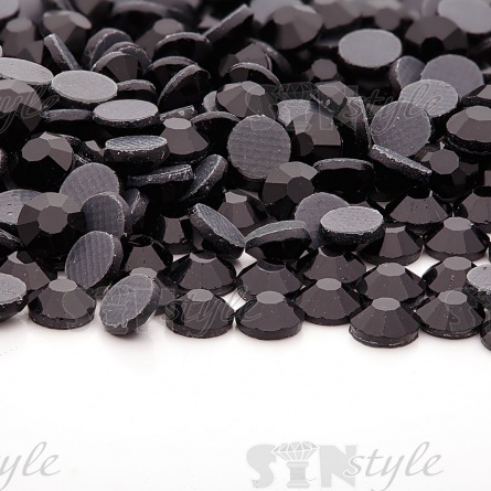 Стразы термоклеевые стеклянные SS16, форма круг, цвет черный, 1440 шт/уп фото 3