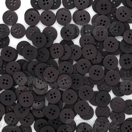 Пуговица пластиковая на четыре прокола, размер 24L, цвет черный фото 4