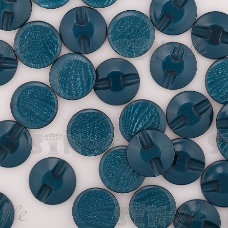 Пуговица пластиковая на полуножке, размер 34L, форма круглая, цвет бирюзовый фото 3