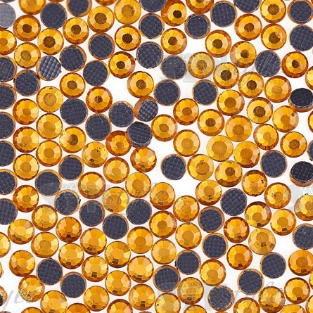 Стразы термоклеевые стеклянные SS10, форма круг, цвет желтый (937), 1440 шт/уп  фото 2