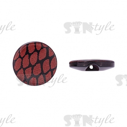 Пуговица пластиковая на полуножке, размер 24L, форма круглая, цвет коричневый  фото 1