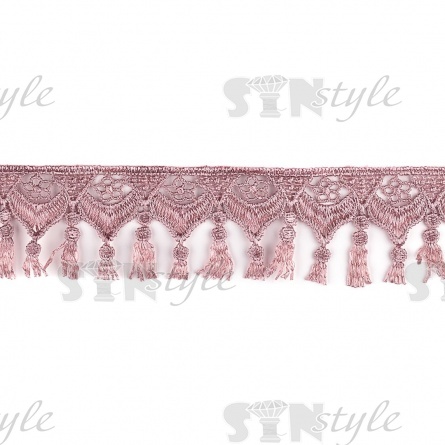 Кружево ажурное, ширина 45 мм, цвет грязно-розовый, намотка 15 ярдов фото 2