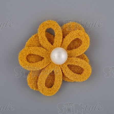 Цветочки декоративные, цвет горчица, размер 25 мм,  фото 1