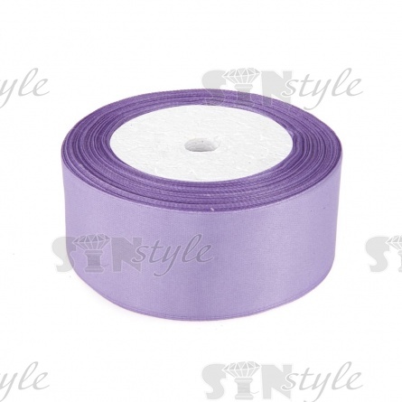 Декоративная лента атласная, ширина 38 мм, намотка 25 ярдов, цвет светло-сиреневый (№021) фото 1