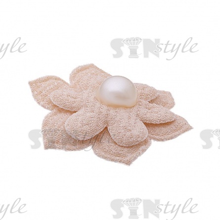 Аппликация 3D "Цветочек", цвет бежевый, размер 33 мм фото 2