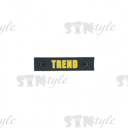 Аппликация пришивная ПВХ, размер 110х25 мм, цвет желтый фото 1