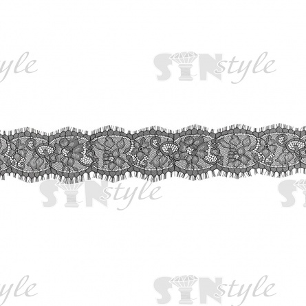 Кружево "Французское", ширина 90 мм, цвет черный, длина 3 метра фото 2