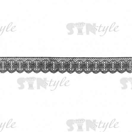 Кружево ажурное, нежная воздушная гирлянда с причудливым узором и резным краем, ширина 40 мм, цвет черный, намотка 15 ярдов фото 2