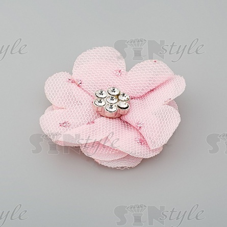 Цветочки декоративные, цвет розовый, размер 40 мм,  фото 2