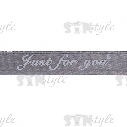 Декоративная тесьма отделочная атласная с принтом, цвет серый, ширина 10 мм, намотка 100 ярдов, цвет 177  фото 3