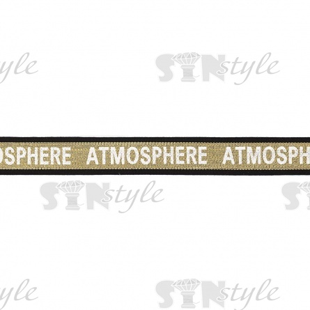 Лента репсовая декоративная с надписью, ширина 25 мм, намотка 50 ярдов, цвет черный+золотой фото 1