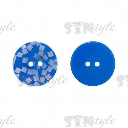 Пуговица пластиковая на полуножке, размер 24L, черная основа с красными пайетками фото 2