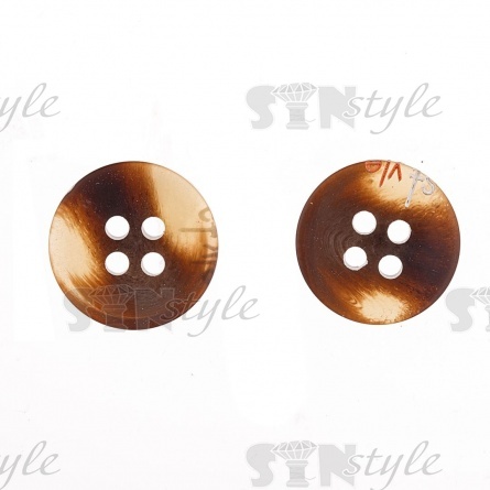 Пуговица пластиковая на четыре прокола, размер 24L, цвет коричневый фото 2