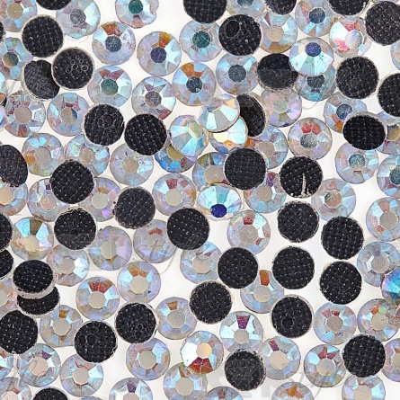 Стразы термоклеевые стеклянные SS16, форма круг, цвет радужный (голография), 1440 шт/уп   фото 2