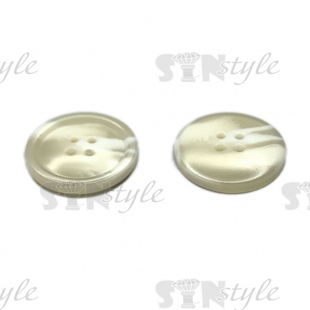 Пуговица пластиковая на четыре прокола, размер 40L, цвет шампань фото 2