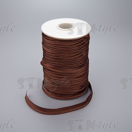 Кант атласный, ширина 10 мм, цвет коричневый (029), намотка 72 ярда фото 1