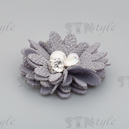 Цветочки декоративные, цвет серый, размер 40 мм,  фото 2