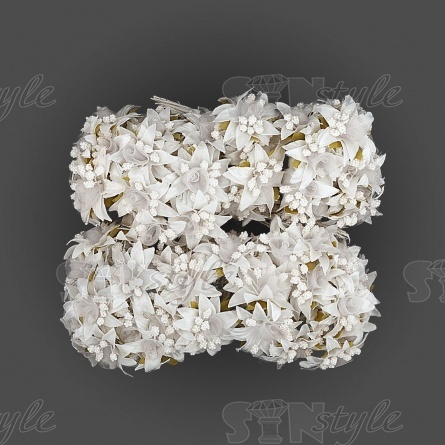 Цветочки свадебные, диаметр 35 мм, цвет белый фото 3