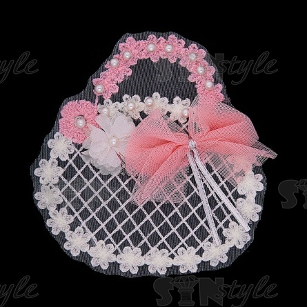 Аппликации на сетке пришивная "Сумочка", размер 155 мм х 155 мм фото 1