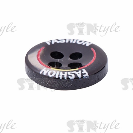 Пуговица пластиковая на четыре прокола, размер 18L, цвет черный фото 2