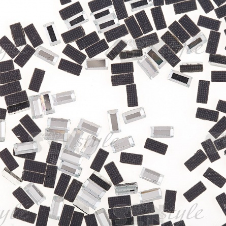 Стразы термоклеевые стеклянные Crystal, форма прямоугольник, размер 2,5х5 мм, цвет прозрачный кристалл, 480 шт/уп фото 1