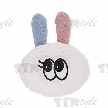 Аппликация 3D "Зайчик", цвет белый, размер 40х60 мм фото 1