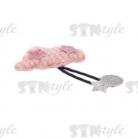 Аппликация 3D "Тучка", цвет грязно-розовый, размер 47х70 мм фото 2