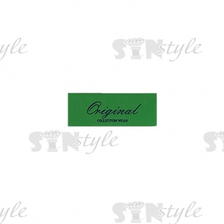 Аппликация пришивная ПВХ, размер 55х20 мм, цвет зеленый фото 1