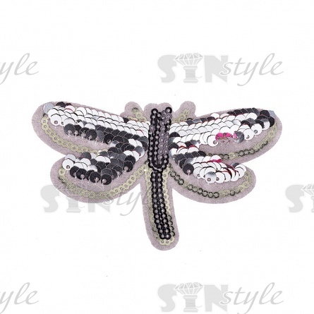 Термоаппликация "Стрекоза" с пайетками, размер 100 мм х 60 мм фото 3