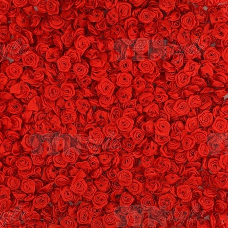 Цветочек из атласной ленты, красный, размер 15 мм, фото 1