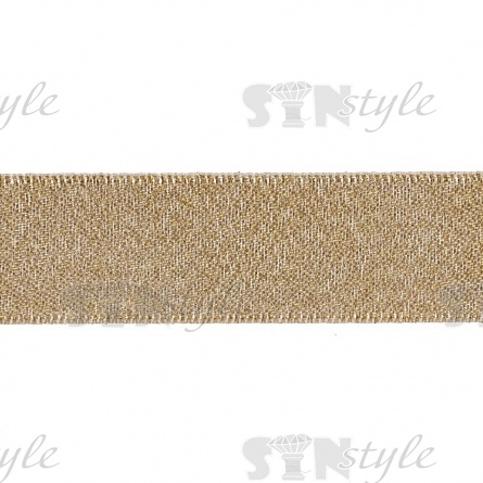 Лента декоративная двухсторонняя, ширина 20 мм, цвет золотой, намотка 100 ярдов фото 2