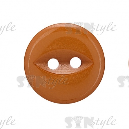 Пуговица пластиковая на два прокола, горчичная, 24L фото 2