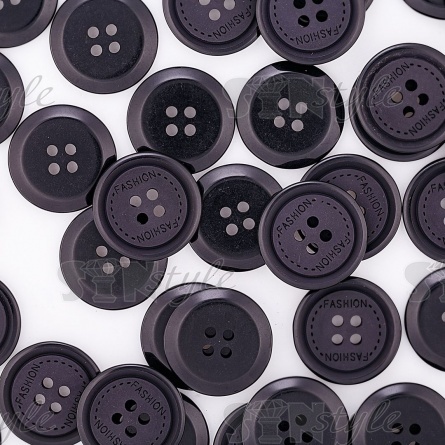 Пуговица пластиковая на четыре прокола FASHION, черная, 34L фото 4