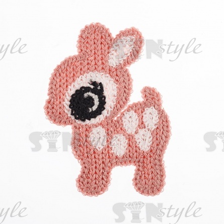 Аппликация 3D "Олененок", цвет розовый, размер 50х70 мм фото 1