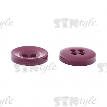 Пуговица пластиковая на четыре прокола, сиреневая, 34L фото 3