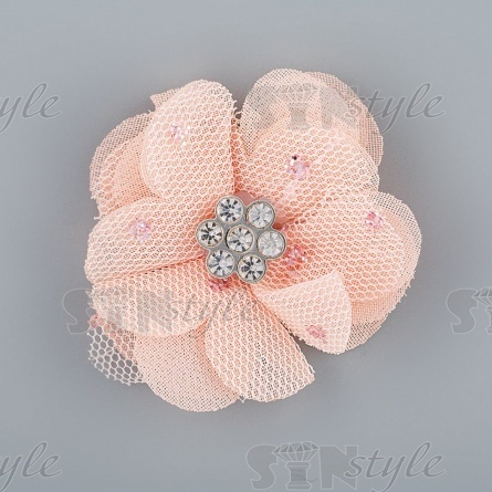 Цветочки декоративные, цвет персик, размер 40 мм,  фото 1