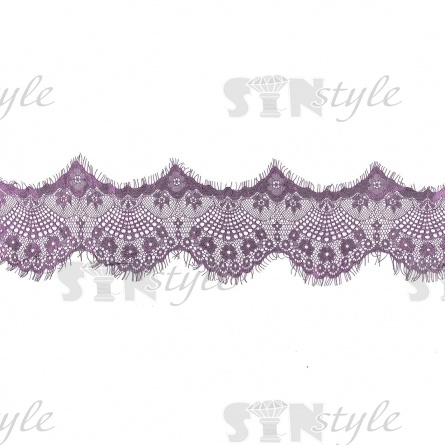 Кружево "Французское", ширина 115 мм, цвет фиолетовый, длина 3 метра фото 2
