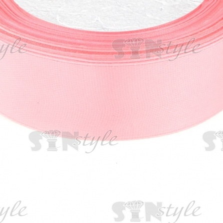 Декоративная лента атласная, ширина 25 мм, намотка 25 ярдов, цвет ярко-розовый фото 2