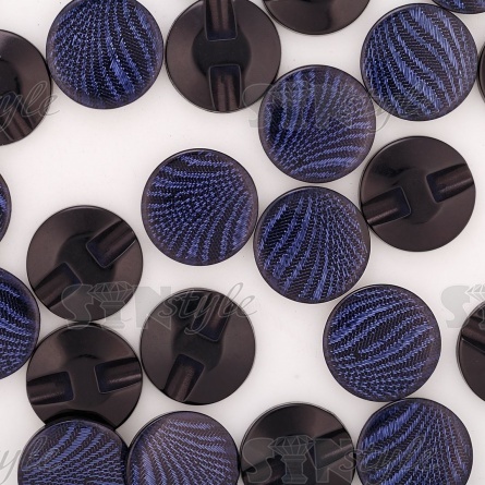 Пуговица пластиковая на полуножке, размер 34L, цвет темно-синий фото 3