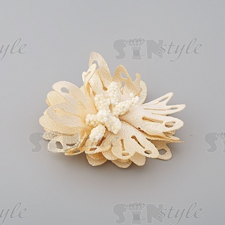 Цветочки декоративные, цвет шампань, размер 40 мм,  фото 2