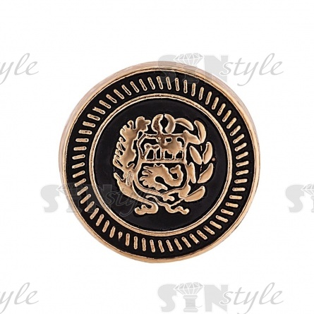 Пуговица металлическая на ножке, размер 28L, цвет золото/черный фото 2