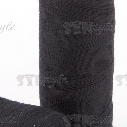Нитки полиэстер 40/2, цвет черный, катушка 400Y фото 2