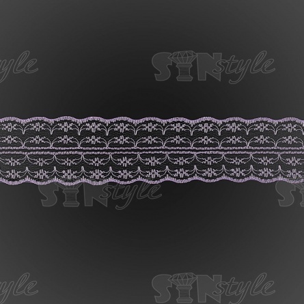 Кружево на сетке, ширина 45 мм, цвет сиреневый (№3), намотка 300 ярдов фото 2